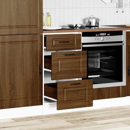 vidaXL - Onderkast - Porto - bewerkt - hout - bruin - eikenkleur