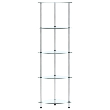 vidaXL - Kastje - 5-laags - 30x30x130 - cm - gehard - glas - transparant