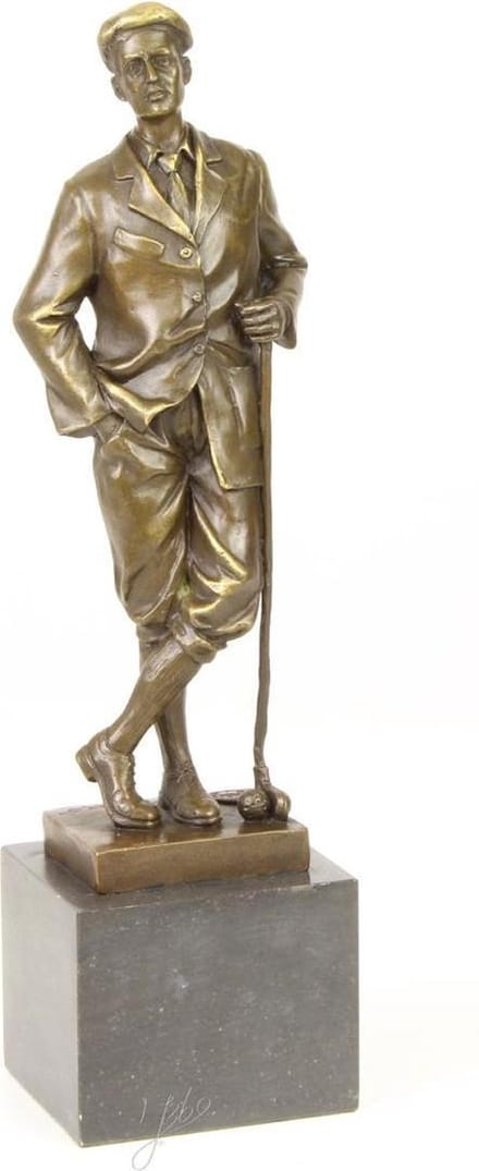 Bronzen beeldje - Golfer - Sport - 31,8 cm hoog