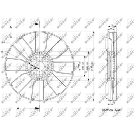Ventilatorwiel, motorkoeling NRF 49807