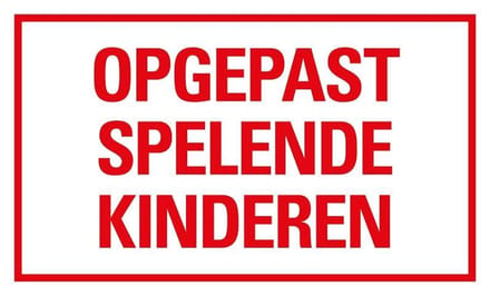 Pickup bord 33x22 cm - Opgepast spelende kinderen