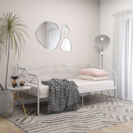 vidaXL - Slaapbank - metaal - wit - 90x200 - cm