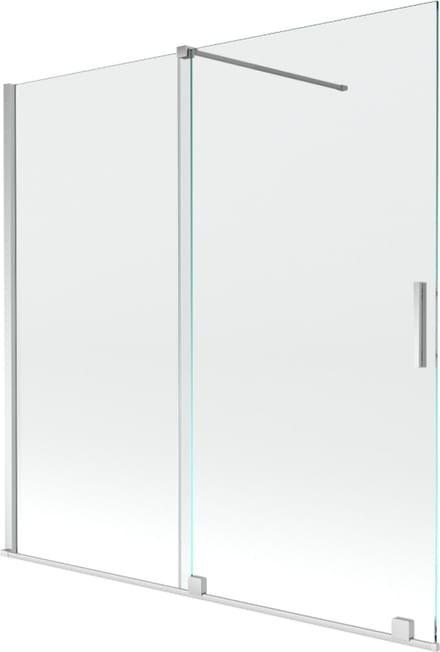 Mexen Velar badwand vouwdeur 2-panelen schuifbaar 160 x 150 , transparant, chroom - 896-160-000-01-01