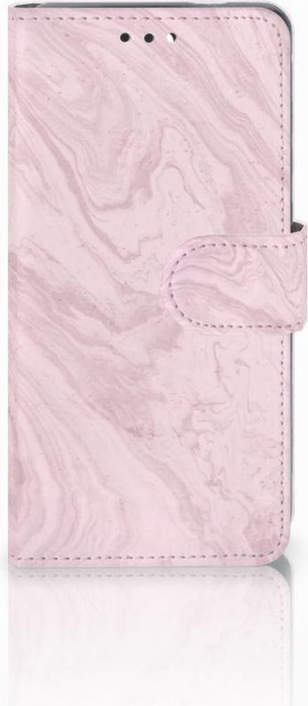 Nokia 3.1 (2018) Bookcase Marble Pink - Origineel Cadeau Vriendin