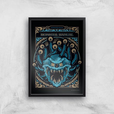 Dungeons & Dragons Monster Manual Giclee Art Print - A4 - Black Frame