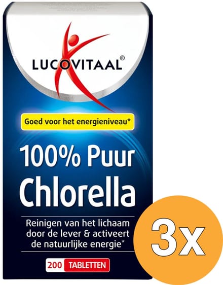 3x Lucovitaal Chlorella 100% Puur (200 tabletten)