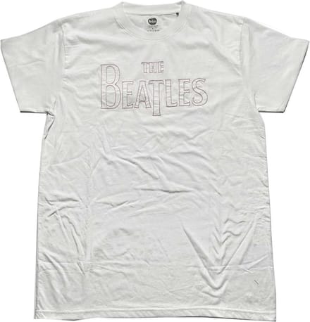 The Beatles - Drop T Logo Heren T-shirt - S - Wit