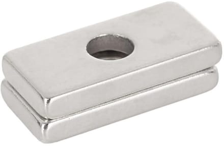 GEKO Rechthoekige neodymiummagneten - schroefgat - 20x10x3 mm - 2 stuks