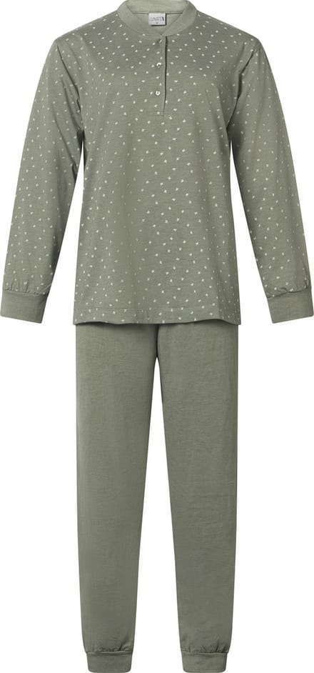 Lunatex - dames pyjama 124197 Leafs - groen - maat S