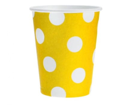 Kleur Gele Stippen Gele papieren beker 6 stuk 270 ml
