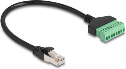 Delock 65975 RJ45 Netwerkkabel, patchkabel CAT 6 U/UTP 0.30 m Zwart, Groen Onafgeschermd 1 stuk(s)