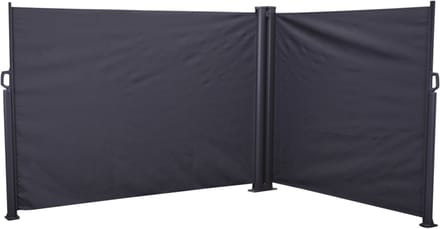 Kim windscherm dubbel 6 x 1,6 m zwart.