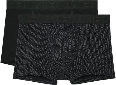HOM - Neels Boxer briefs H01 2pack - Black/black print - mannen - M
