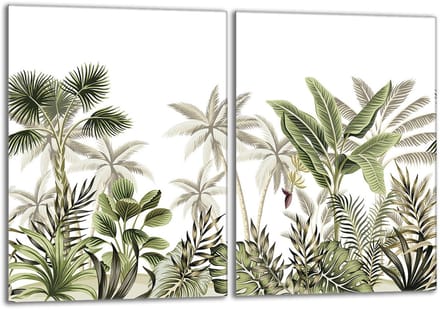 TMK ArtDeko - Snijplank - Glas - 40x52 cm - Multicolor - Met bladeren patroon