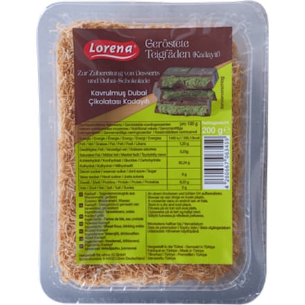 Lorena geroosterde kadayif - kunefe voor Dubai chocolade en desserts - 200g