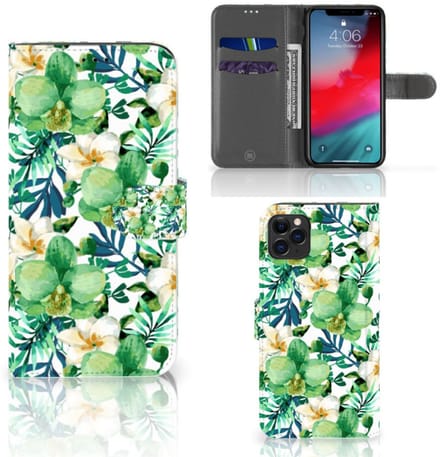 Apple iPhone 11 Pro Max Hoesje Orchidee Groen