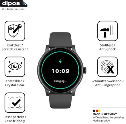 dipos – 2x Pantserfolie geschikt voor AcclaFit D2 1.38 Zoll | 9H Screenprotector