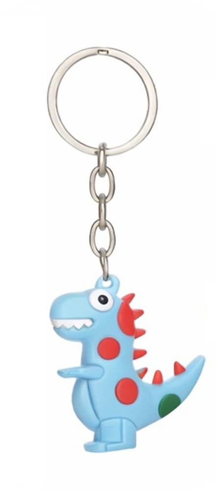 Dino Sleutelhanger 3D – Dino met Stippen Blauw – Dinosaurus Tas Hanger – Sleutelbos