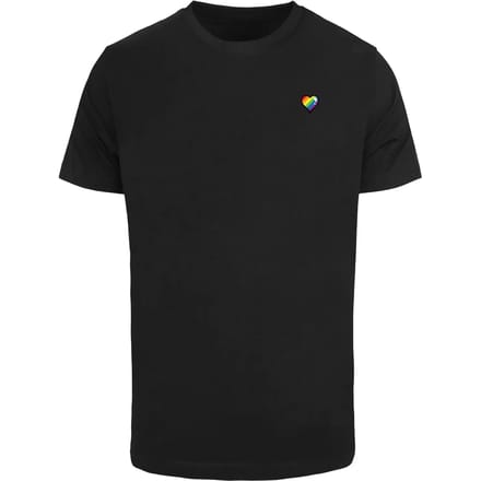Mister Tee - Glossy Heart Pride Heren Tshirt - S - Zwart