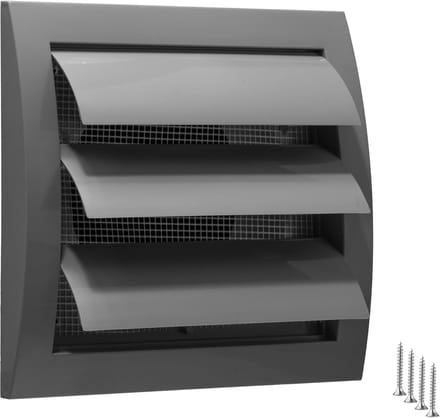 Buitenventilatierooster 10,2 cm met Automatische Lamellen en Insectengaas