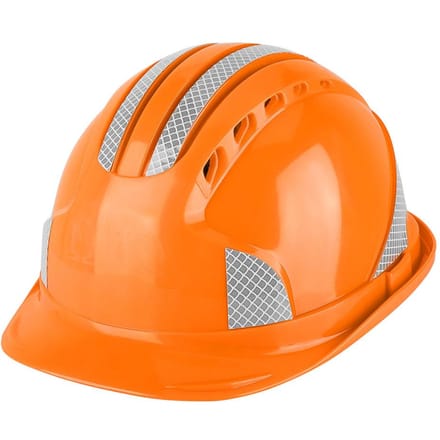 Bouwplaats Beschermende Kap Ventilerend ABS Veiligheidshelm Reflecterende Strip(Oranje) oranje