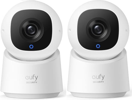 eufy Security C220 - Indoor beveiligingscamera 2-Pack met 2K resolutie en 360° PTZ