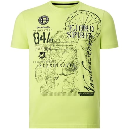 Jan Vanderstorm herren T-Shirt - 60/62 - lichtgroen - Plus Size