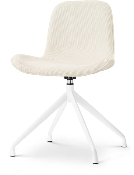 Nolon Nola-Fé draaibare Eetkamerstoel rib beige - wit onderstel