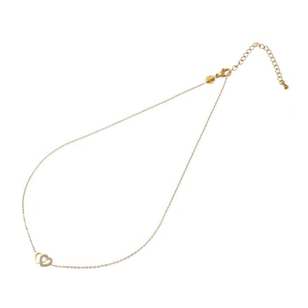 Go Dutch Label Collier Double Hearts Goudkleurig