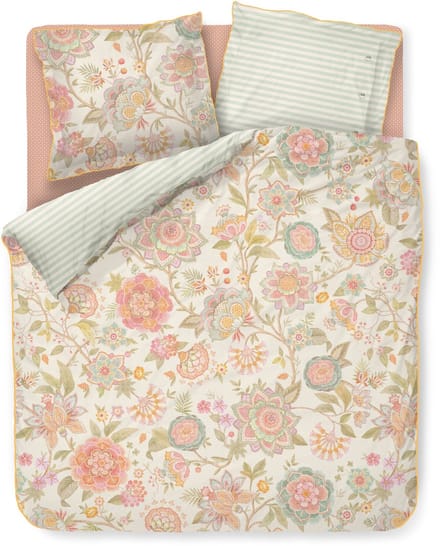 Pip Studio Bombay Bold dekbedovertrek - Lits-Jumeaux - 240 x 200/220 cm - Gebroken wit