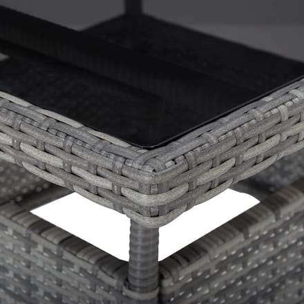 vidaXL - Tuintafel - poly - rattan - en - glas - grijs