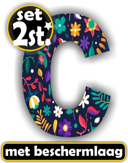 Jerma - Plakletter - C - Sticker - set van 2 stuks - 12 cm hoog - Zelfklevend - Weerbestendig - Vinyl