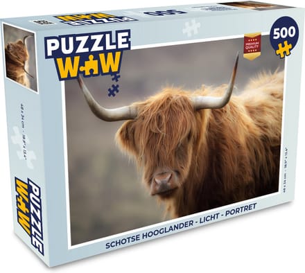 Puzzel Schotse hooglander - Licht - Portret - Legpuzzel - Puzzel 500 stukjes