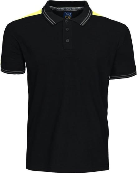 ProJob 2018 POLO MET FLUO INZETSTUKKEN 642018 - Zwart - M