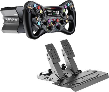 MOZA R12 V2 Wheel Base + KS Pro Steering Wheel + SRP2 Pedals - 12 Nm Direct Drive Sim Racing Bundle - PC