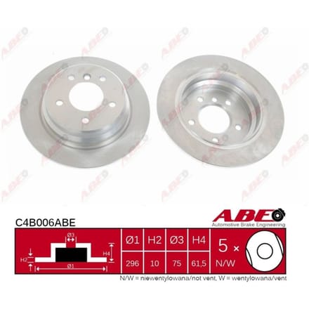 Remschijf ABE C4B006 achter, volledig, sterk gecarboniseerd, 1 Stuk