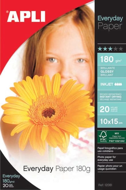 Apli fotopapier Everyday ft 10 x 15 cm | 180 g | pak van 20 vel
