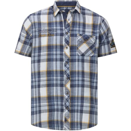 Jan Vanderstorm herren Overhemd Met Korte Mouwen - 55/56 - blauw - Plus Size