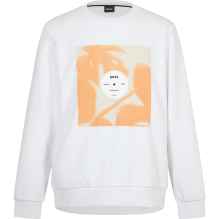 Boss Soleri 88 geribbeld sweatshirt met ronde hals voor heren (Wit)