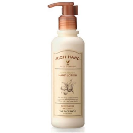 THE FACE SHOP Rich Hand V Lotion pour les mains toucher doux 200 ml beige