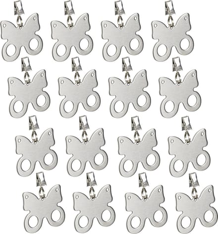 tafelkleed gewichtjes - set van 16 - vlinder - rvs - zilver