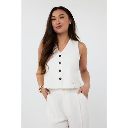 EsQualo Gillet Split Off White Taglia: 42 | Gilet Outlet | Donna | Bianco