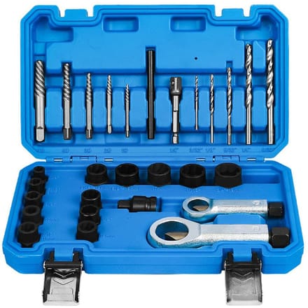 Ensemble de 28 extracteurs d'écrous endommagés, extracteur de boulons cassés, kit d'outils pour retirer les écrous rouillés 0 multicolore