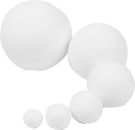 Katoenballen mix d: 12+15+20+30+40+50 mm wit 240stuks