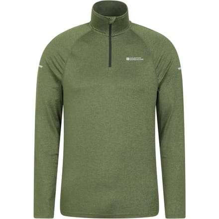 Mountain Warehouse Heren Echo gemêleerde gerecyclede semi-rits midlayer (Groen)