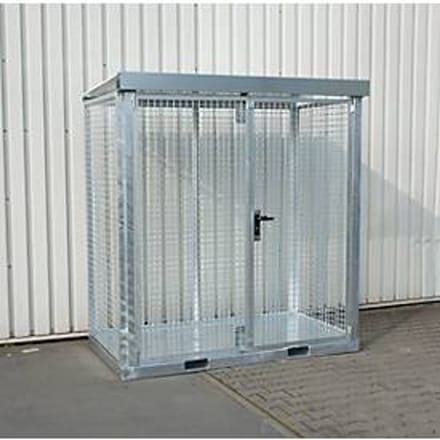 Bauer gasflessencontainer type GFC-E, afsluitbaar, Traanplaatbodem