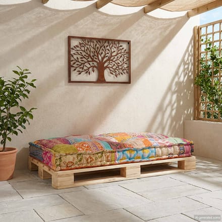 vidaXL - Pallet - Sofa - Kussen - Multikleur - 120 - x - 80 - x - 12 - cm - Stof