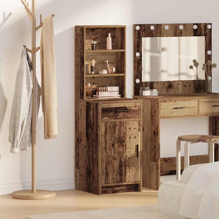 vidaXL - Highboard - Oudhout - 41 - x - 40 - x - 135 - cm - Bewerkt - hout