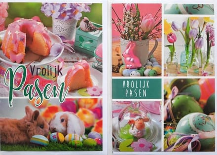 2 Wenskaarten - Vrolijk Pasen – 12 x 17 cm