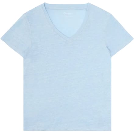 Dames-T-shirt met v-hals KnowledgeCotton Apparel Linen